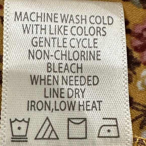 Max Studio Brown Floral Ruffle Wrap Tie Waist Peasant Boho Blouse V-Neck Size M - Picture 12 of 12